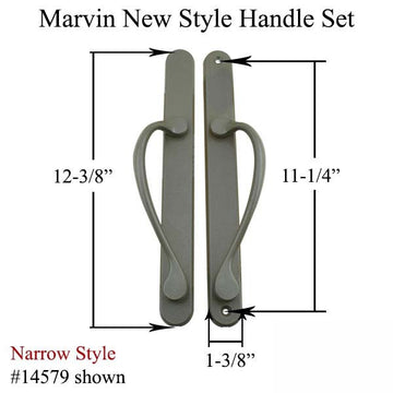 Marvin Sliding Door Narrow Handle Set, Active, NO Key with Thumbturn, New Style - Satin Taupe, 14577